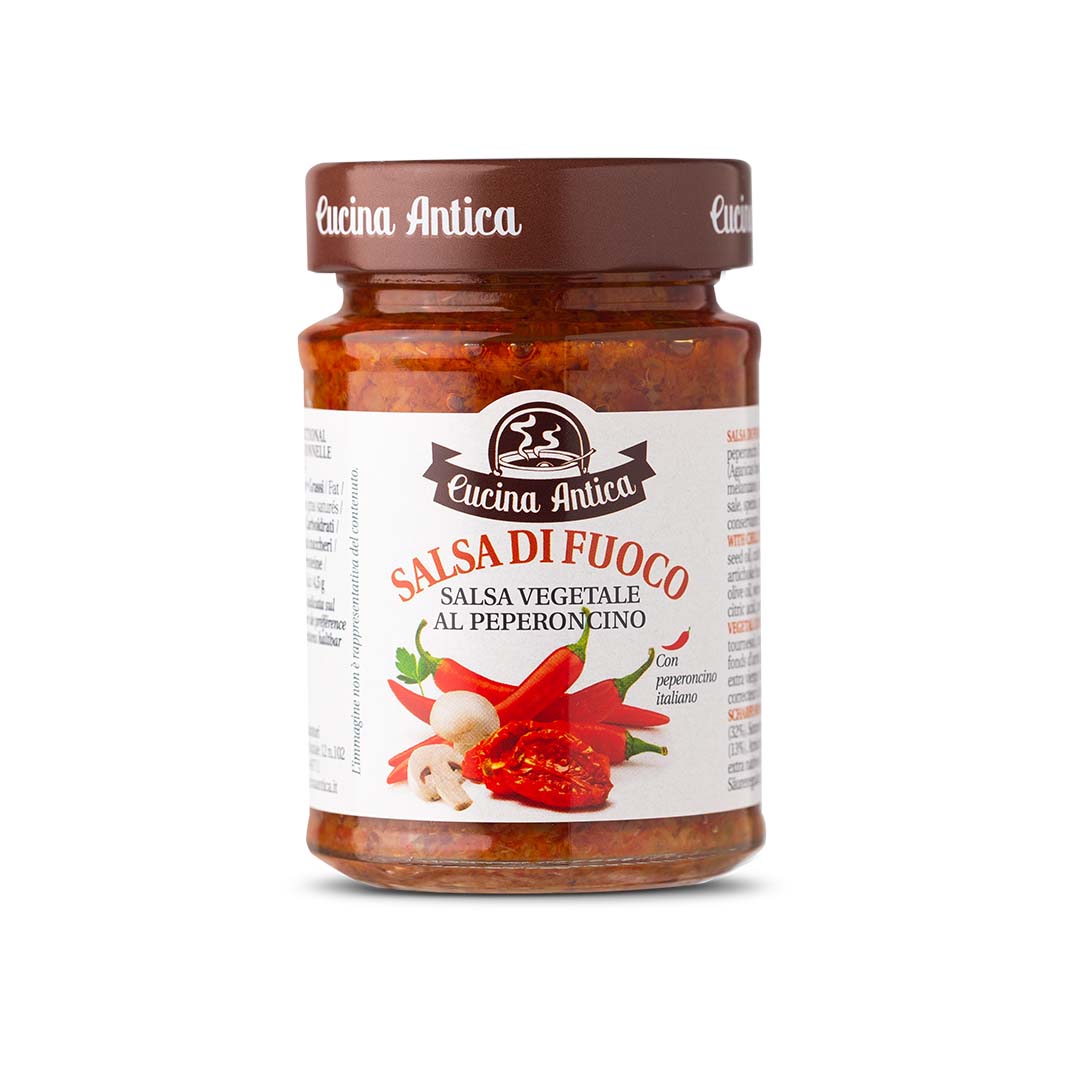 CUCINA ANTICA Salsa di fuoco (Salsa vegetal con guindilla) - 190gr