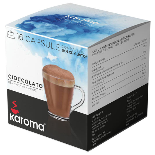 Cápsulas Karoma SABOR CHOCOLATE (compatibles Dolce Gusto) Caja con 16 unidades