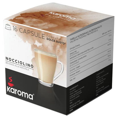 Cápsulas Karoma SABOR AVELLANAS  (compatibles Dolce Gusto) Caja con 16 unidades